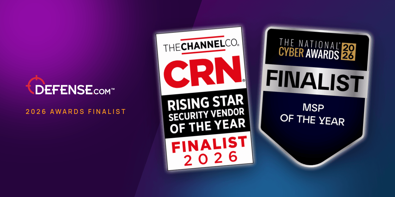 Defense.com CRN Channel Awards and National Cyber Awards 2026 finalist badges