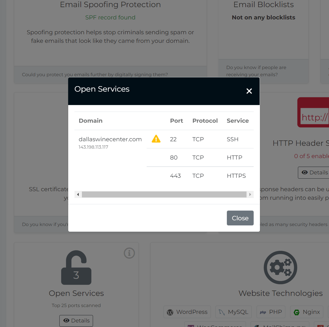 Monitor open services Monitor open services